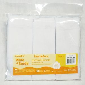 Pano de Boca Pinte e Borde Branco com 03 Unidades Incomfral