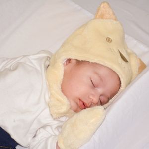 Kit Gorro e Luvas de Microfibra Tigre Bege Baby Joy