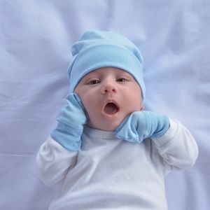 Kit Touca e Luvas 2 Peças Azul Bublim