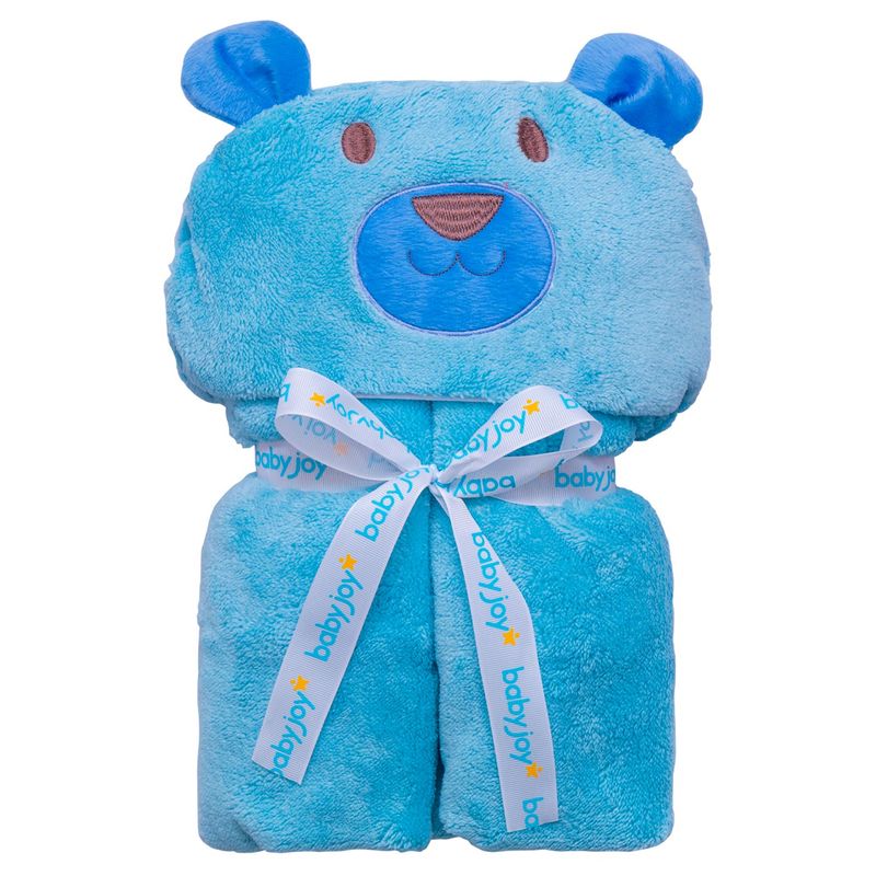 Manta Microfibra com Capuz Urso Azul Baby Joy - Loja Baby Joy