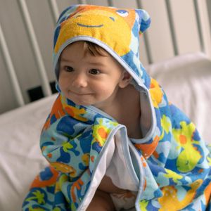 Toalha com Capuz e Forro de Fralda Dinossauro Baby Joy