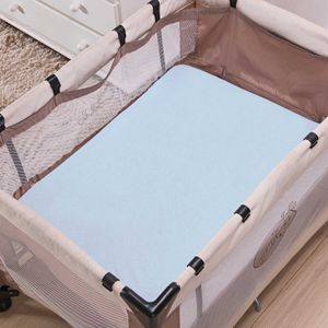 Lençol com Elástico de Malha para Berço Cercado Azul Bublim