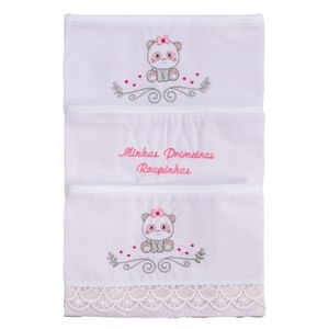 Saquinho Maternidade para Roupinhas 03 Unidades Panda Rosa Baby Joy