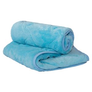 Manta Microfibra Dupla Face Matelassê Azul Baby Joy