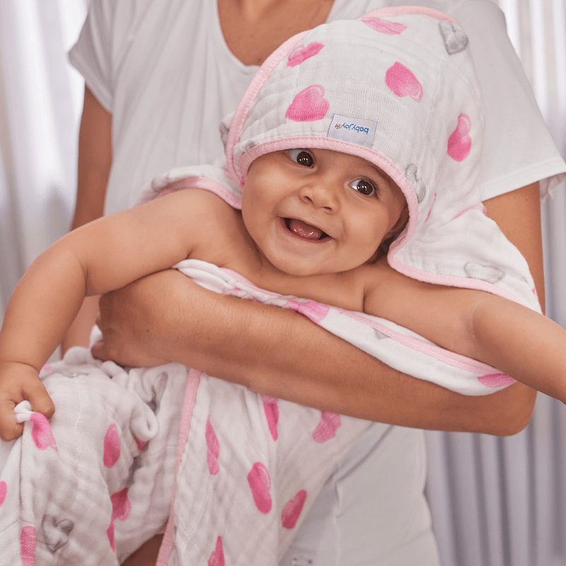 Toalha de Fralda Soft Corações Baby Joy - Loja Baby Joy Artigos para Bebês