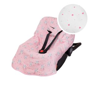Capa para Bebê Conforto de Malha Dupla Face Panda Rosa Bublim
