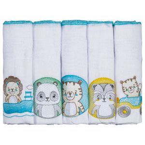 Fralda Luxo Bordada Masculino com 05 Unidades Incomfral