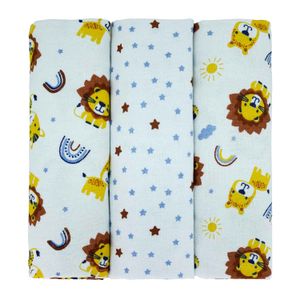 Cueiro 3 Unidades 1 m x 80 cm Leão Azul Bublim Petit