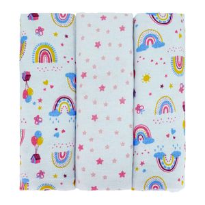 Cueiro 3 Unidades 1 m x 80 cm Arco Íris Bublim Petit