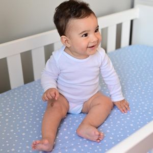Lençol com Elástico para Berço Estrelas Azul Bublim Petit