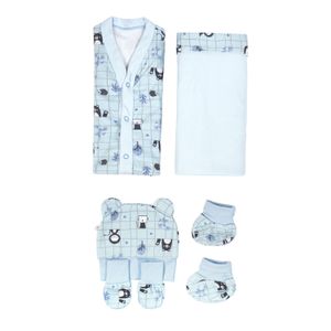 Kit Maternidade 5 Peças Bichos Azul Baby Joy Wear