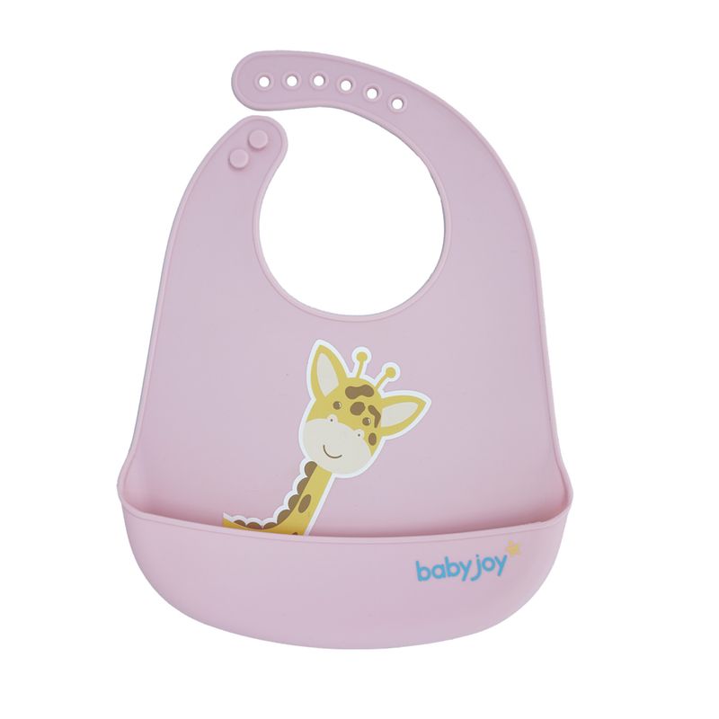 15037_520-babador-pega-migalhas-estampado-baby-joy-funny-girafa-rosa-claro