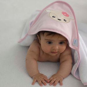Toalha de Banho para Bebê Cervo Rosa Baby Joy Premium