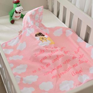 Toalha de Banho Forrada Rosa Bublim Anjo da Guarda