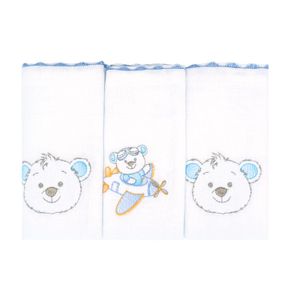 Fralda Bordada 03 Unidades Urso Balões Bublim
