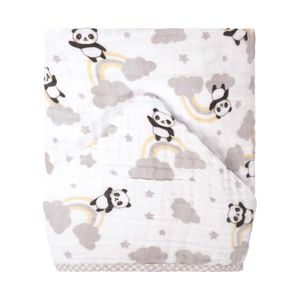 Toalha Soft 70 cm x 90 cm Panda Cinza Bublim Petit