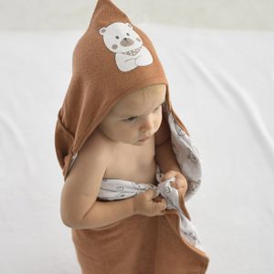 Toalha de Banho em Plush com Capuz de Centro Bublim