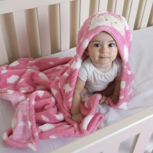 Manta Bebê Soft com Capuz Bordado Baby Joy