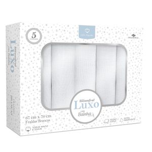Fralda Luxo 05 Unidades com Bainha Branca Incomfral