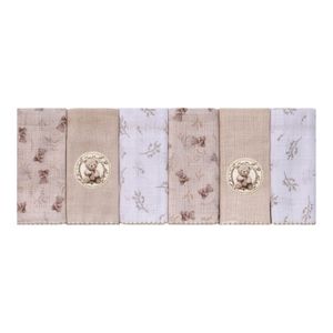 Pano de Boca Bordado para Bebê 06 Unidades Baby Joy Fábula