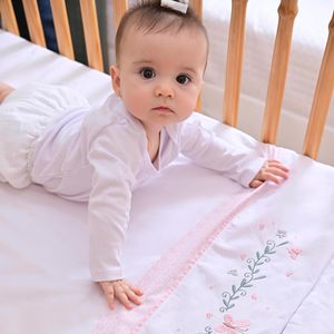 Jogo de Lençol para Berço Bordado Baby Joy Clássicos