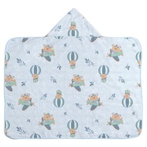 Toalha Estampada com Capuz e Forro de Fralda Bublim
