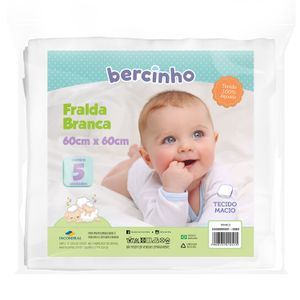 Fralda de Pano 5 Unidades Especial 60 cm x 60 cm Bercinho