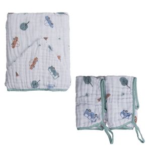 Kit 3 Peças Toalha + Pano de Boca Baby Joy