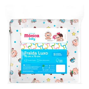 Kit 5 Fraldas de Pano Luxo Turma da Mônica Baby
