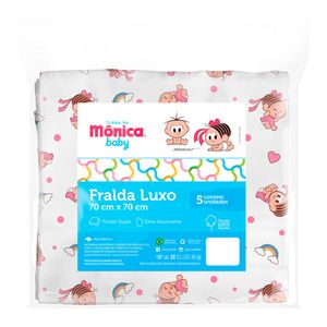 Kit 5 Fraldas de Pano Luxo Turma da Mônica Baby