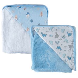 Kit 2 Mantas Soft Dupla Face para Bebê Bublim