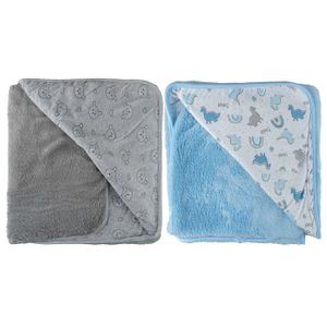 Kit 2 Mantas Soft Dupla Face para Bebê Bublim