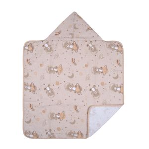 Toalha Estampada Com Capuz com Forro 68 cm x 68 cm