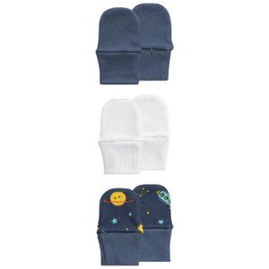 Kit de Luvas 03 Pares Recém Nascido Malha Baby Joy