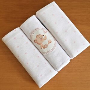 Kit 3 Cueiros Flanelados 50 cm x 80 cm Bublim Sonhos