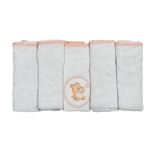 Kit 5 Fraldas de Pano Luxo 68 cm x 70 cm Urso Bublim Sonhos