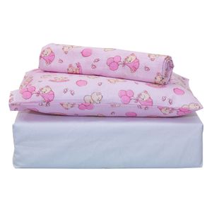 Jogo de Lençol para Berço Bebê 03 Peças Bercinho